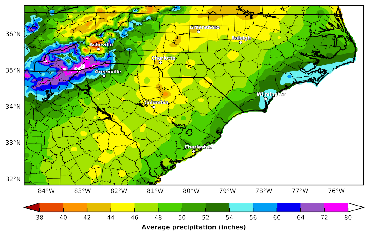 CPPP Carolinas Average Precipitation
