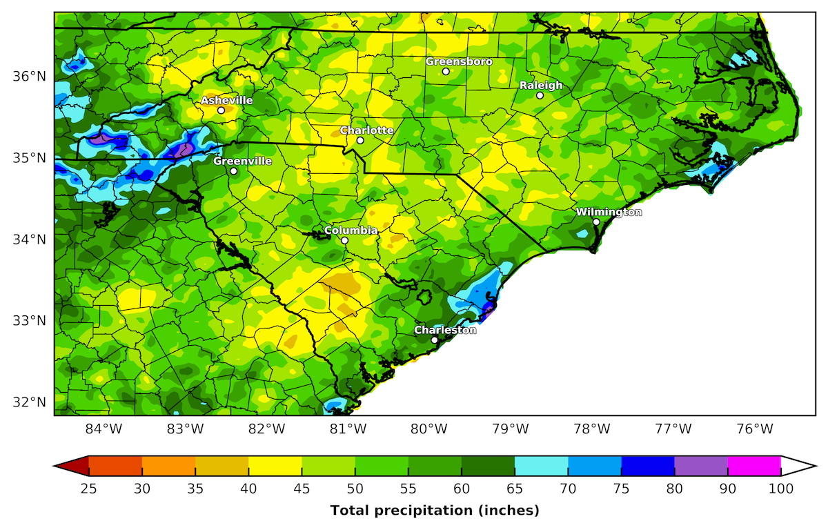 CPPP Carolinas Average Precipitation