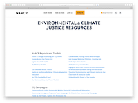 thumbnail of the NAACP Environmental and Climate Justice Resources website